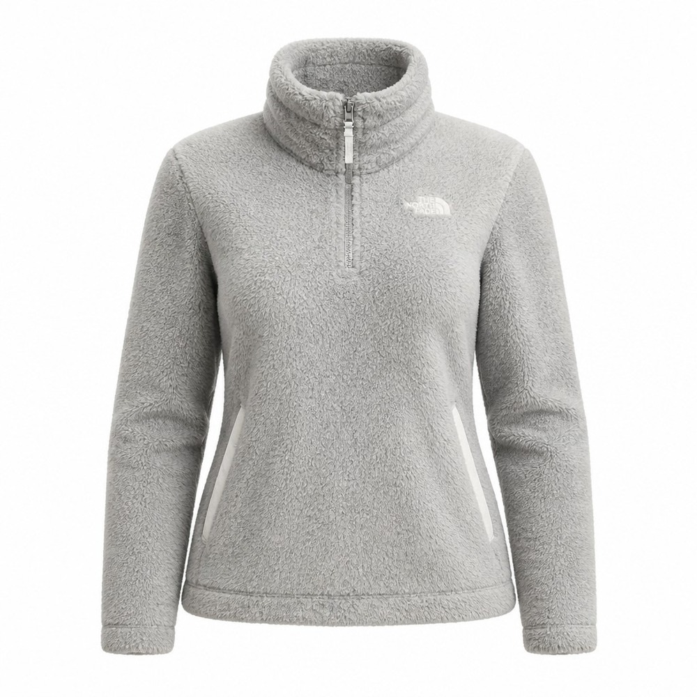 The North Face Fleece Pullover Womens XXL Gray Osito Quarter Zip Jacket